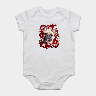 French bulldog, red leaves, frenchie lovers gift Edit Baby Bodysuit